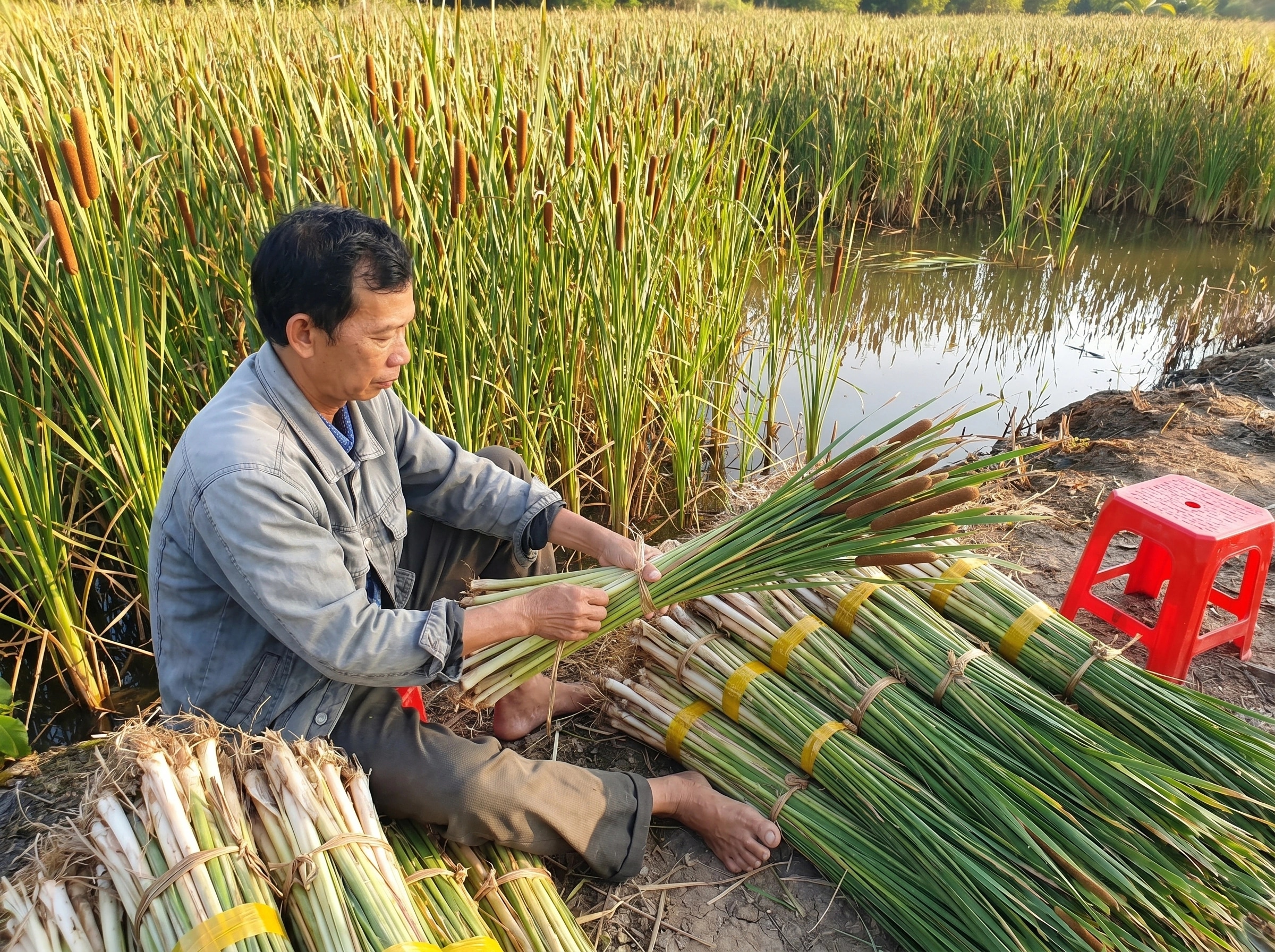 Sơ chế bồn bồn sau thu hoạch